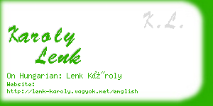 karoly lenk business card